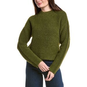 English Factory Womens  Cozy Round Neck Wool-Blend Sweater, Brown